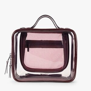Calpak Transparent Burgundy Toiletry Bag